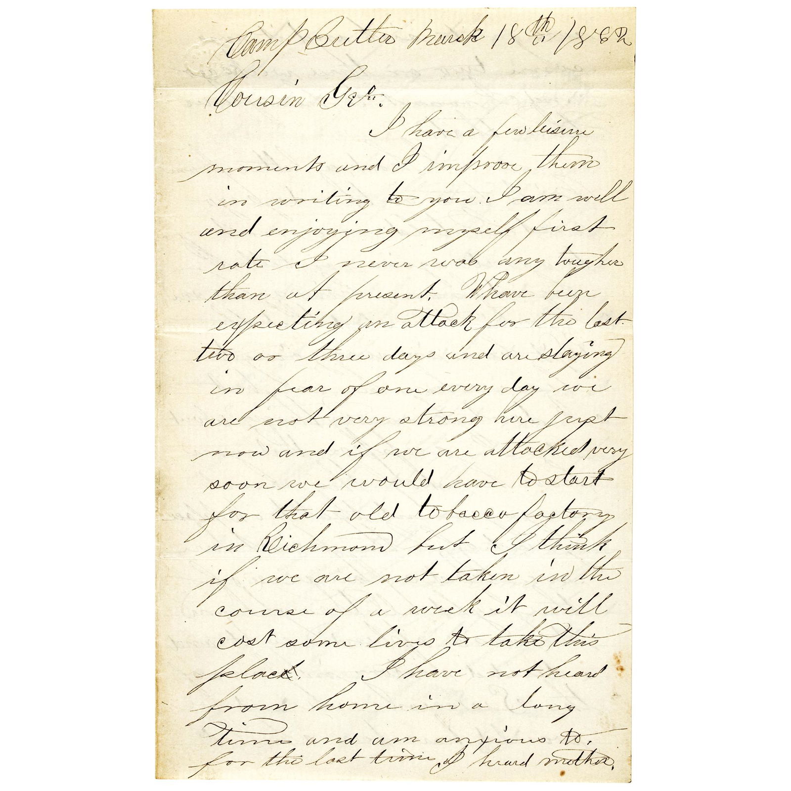 MARCH 18, 1862, UNION SOLDIERS