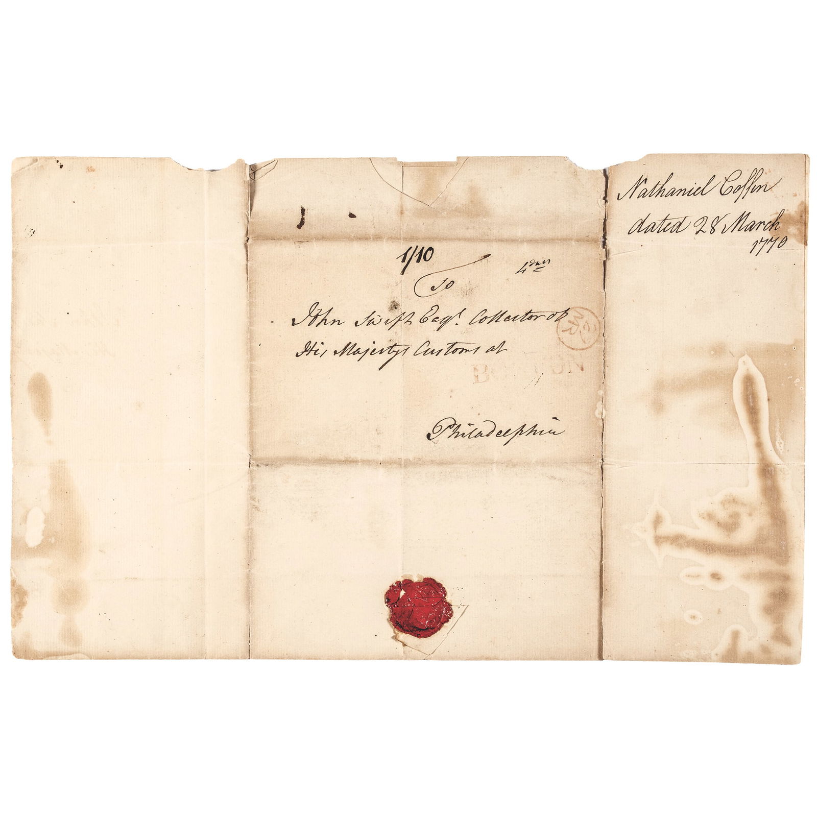 MARCH 28, 1770 LETTER 3-WEEKS AFTER