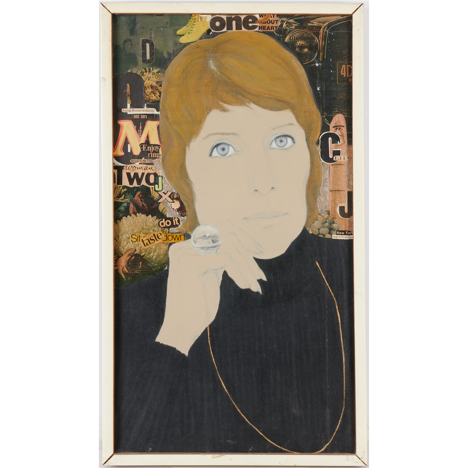 MARCIA MARCUS, OIL AND COLLAGE ON
