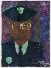 MARCUS STAPLES, OIL ON BOARDMa