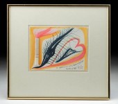 MARGARET MELLIS INK PAINTING W