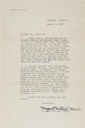 MARGARET MITCHELL SIGNED LETTE