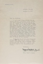 MARGARET MITCHELL SIGNED LETTE