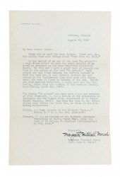 MARGARET MITCHELL SIGNED LETTE
