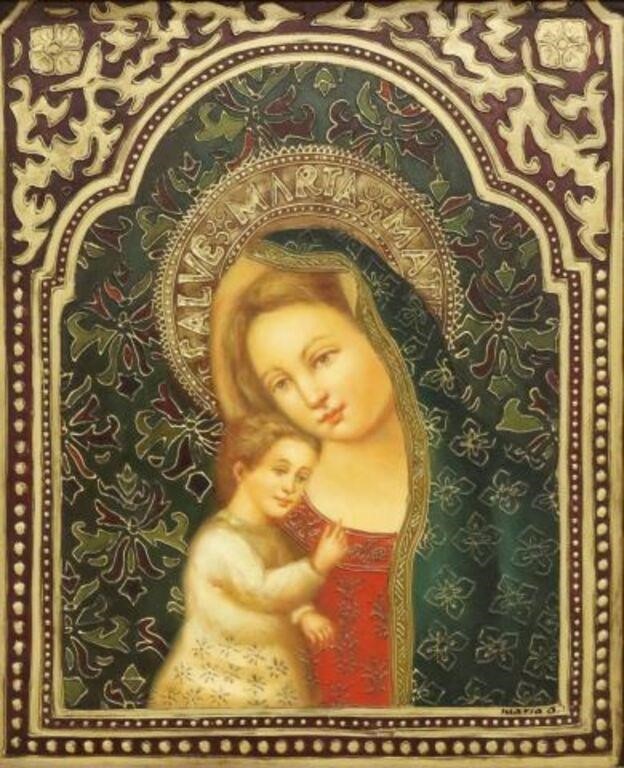 MARIA A. (20TH C) OIL PAINTING MARY