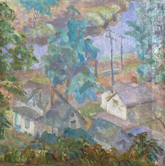 Maria Cornwell A Quiet Town oil