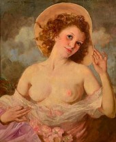 MARIA SZANTO OIL ON BOARD NUDE