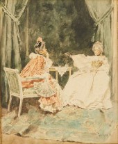 MARIANO FORTUNY WATERCOLOR ON