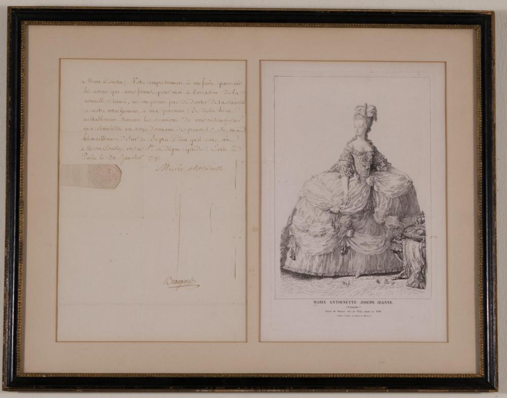 MARIE ANTOINETTE COPY OF A LETTER
