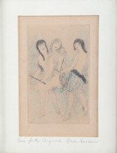 Marie Laurencin hand colored e