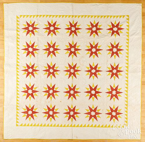MARINERS COMPASS PATCHWORK QUILT,