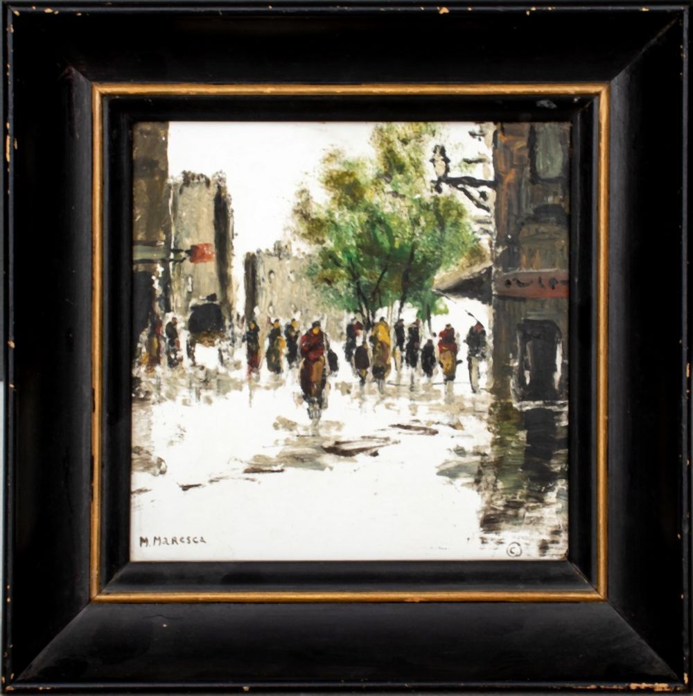 MARIO MARESCA PARISIAN SCENE OIL ON