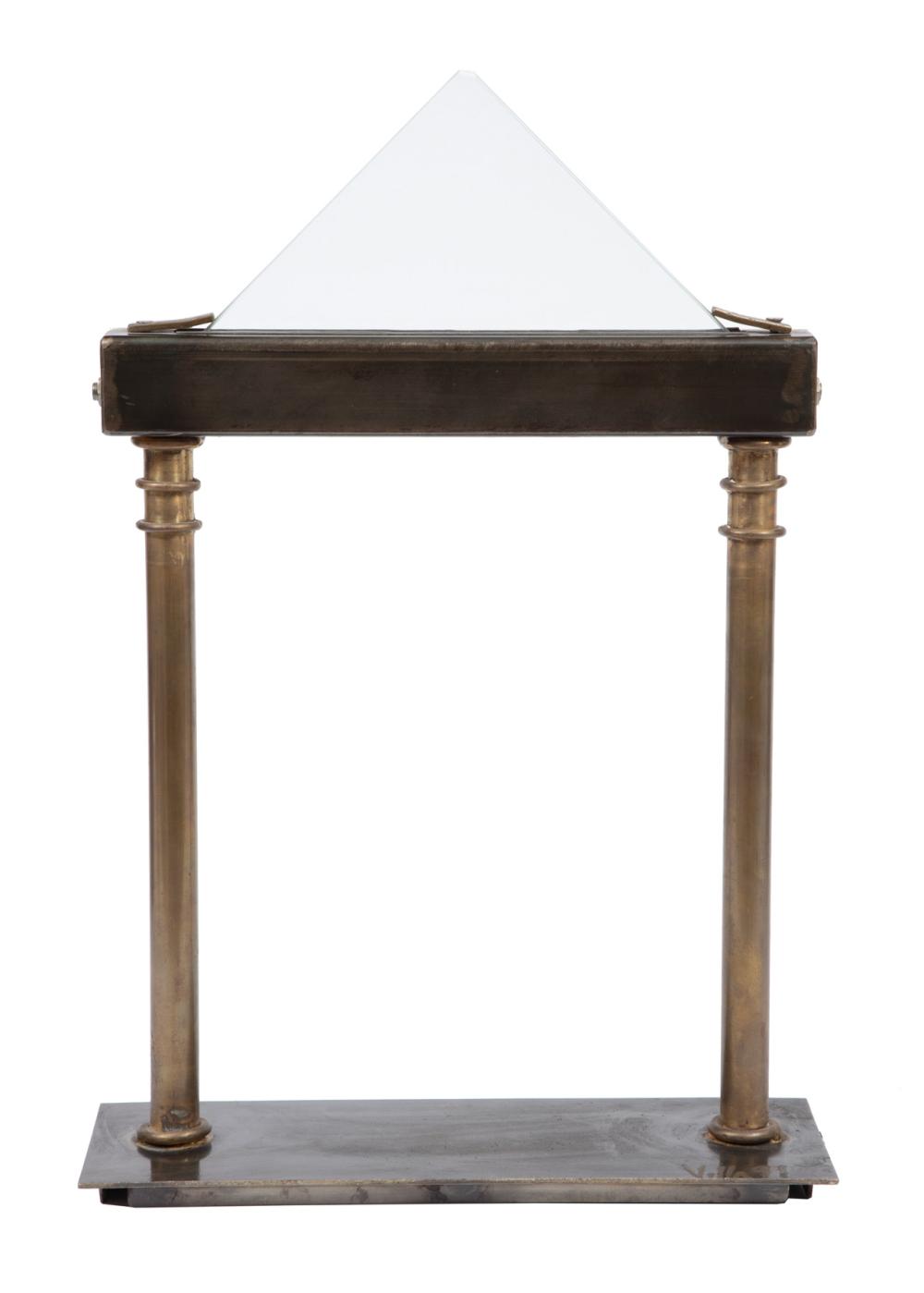 MARIO VILLA METAL AND GLASS TABLE
