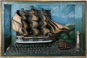 MARITIME DIORAMA OF 3-MASTED C