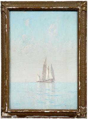 Maritime gouache signed Huggins,