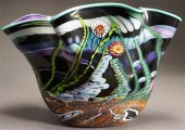 MARK ECKSTRAND ART GLASS VASE,