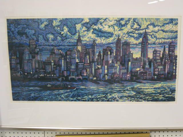 Mark Mulfinger linocut on paper