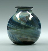 Mark Peiser glass vase, swirle