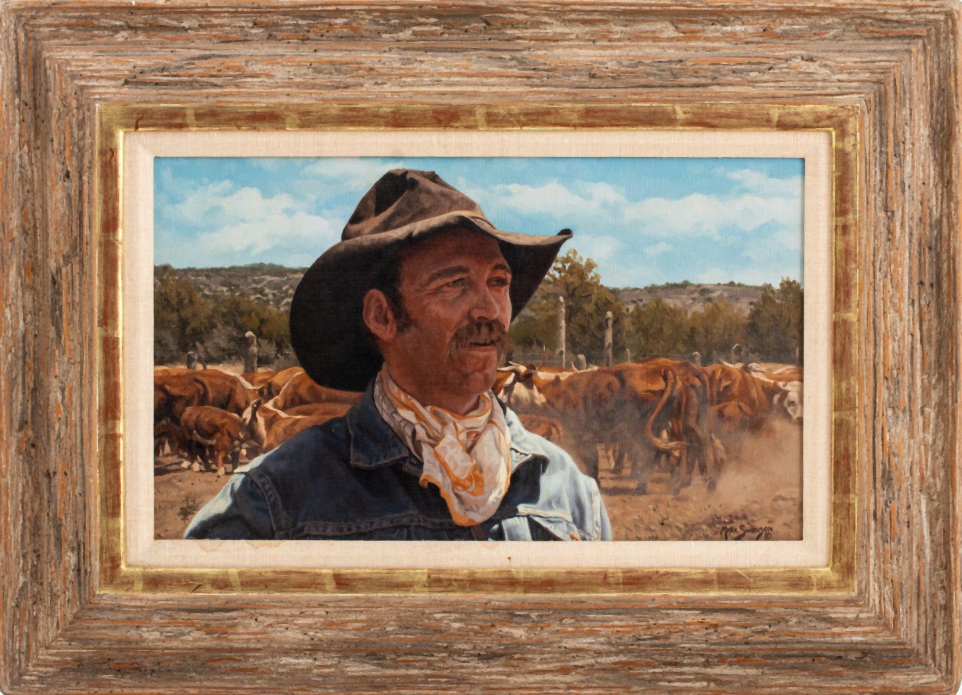 MARK SWANSON "A CATTLEMAN" OIL ON