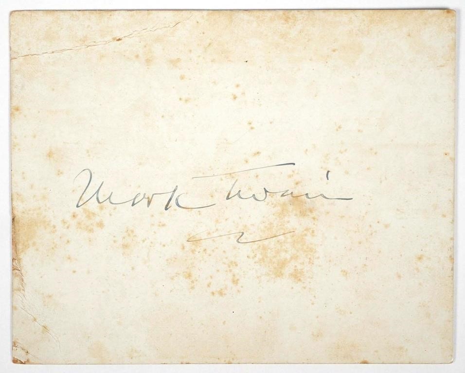MARK TWAIN, AUTOGRAPHED INVITATION,