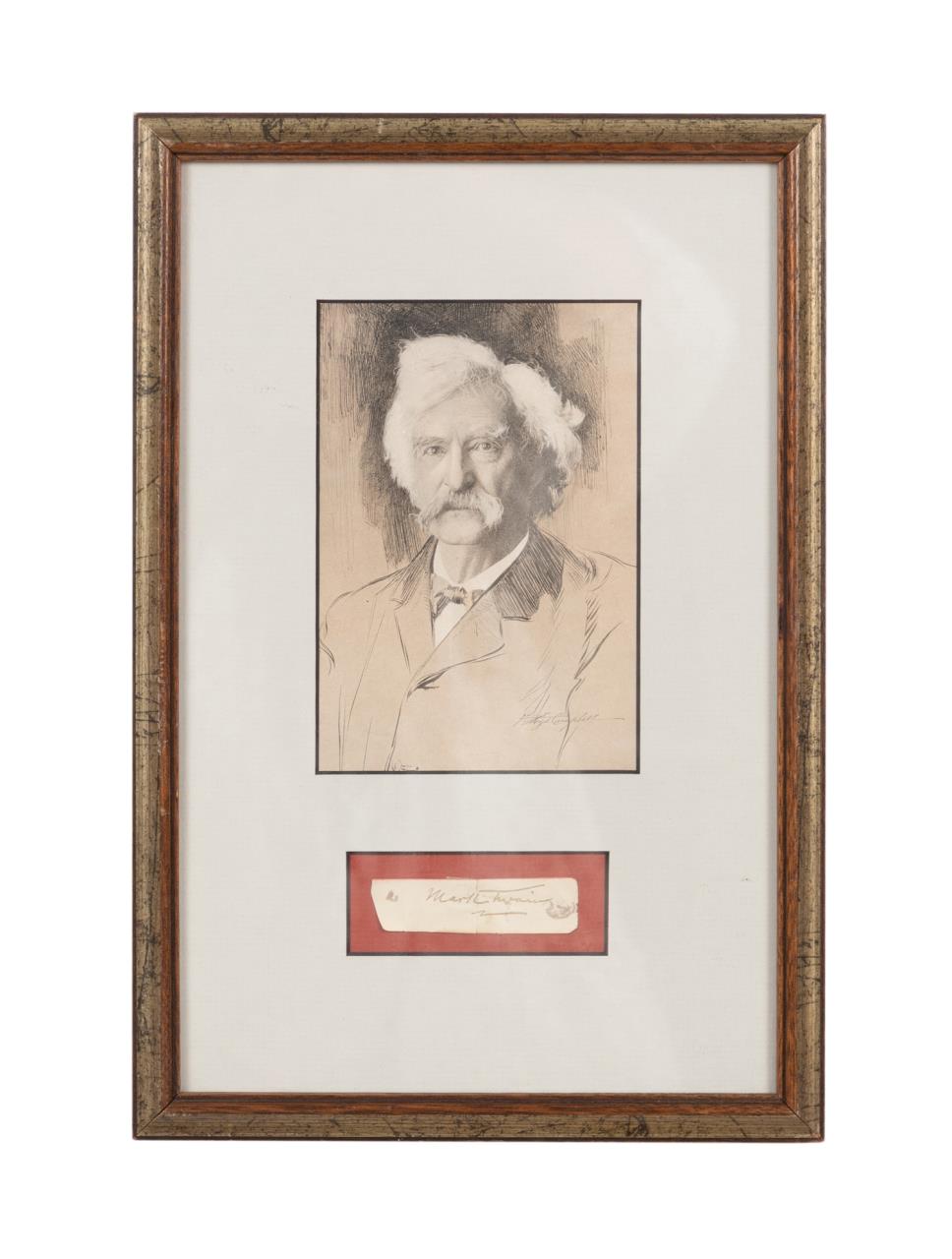 MARK TWAIN CLIPPED SIGNATURE AND