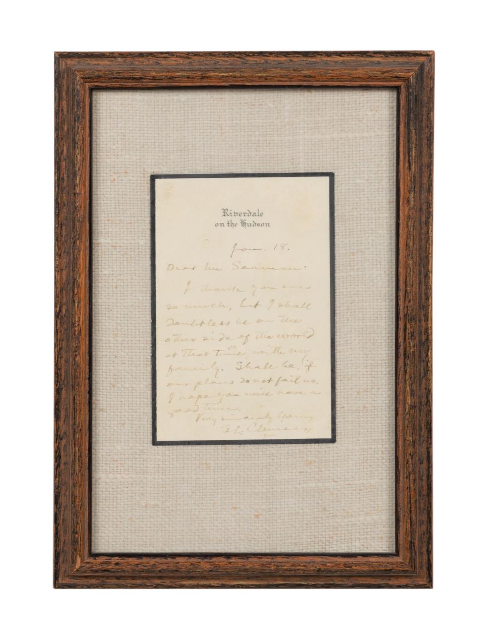 MARK TWAIN HANDWRITTEN LETTER,