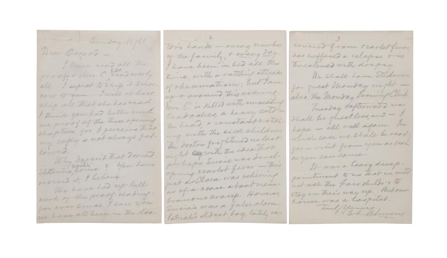 MARK TWAIN HANDWRITTEN LETTER TO