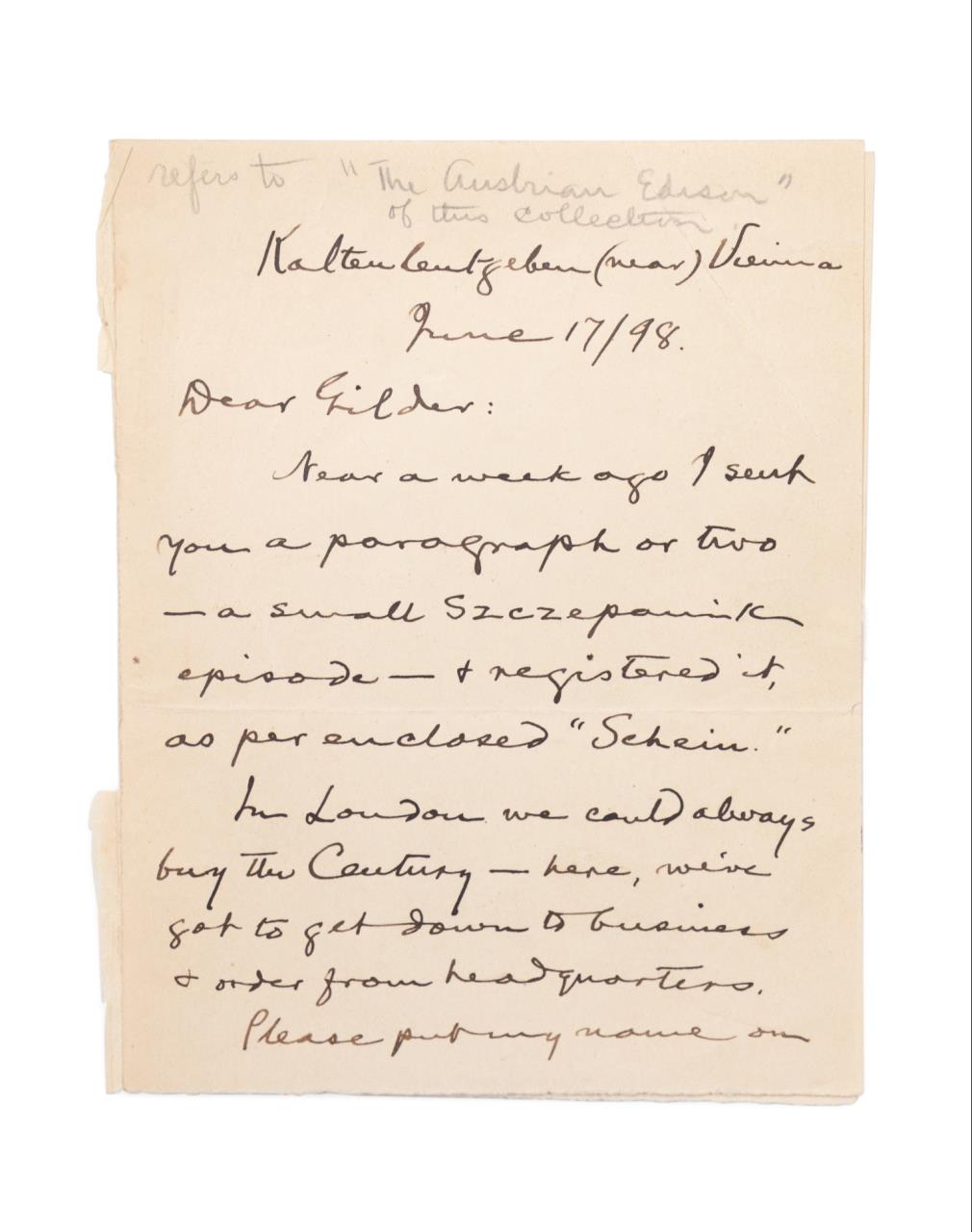 MARK TWAIN SIGNED LETTER TO RICHARD