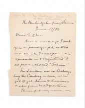 MARK TWAIN SIGNED LETTER TO RI