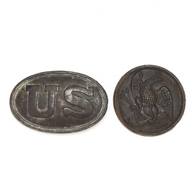 MARKED US BOX PLATE AND EAGLE