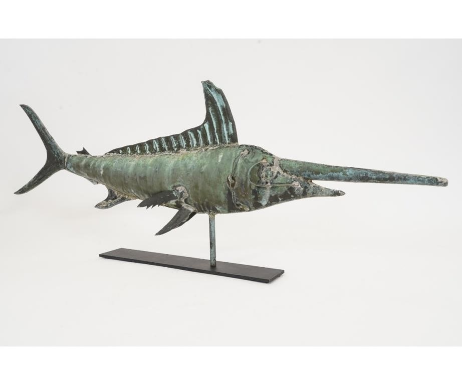 Marlin (fish) copper weathervane of