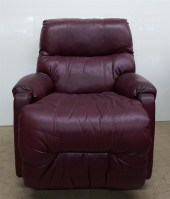 MAROON VINYL RECLINERMaroon Vi