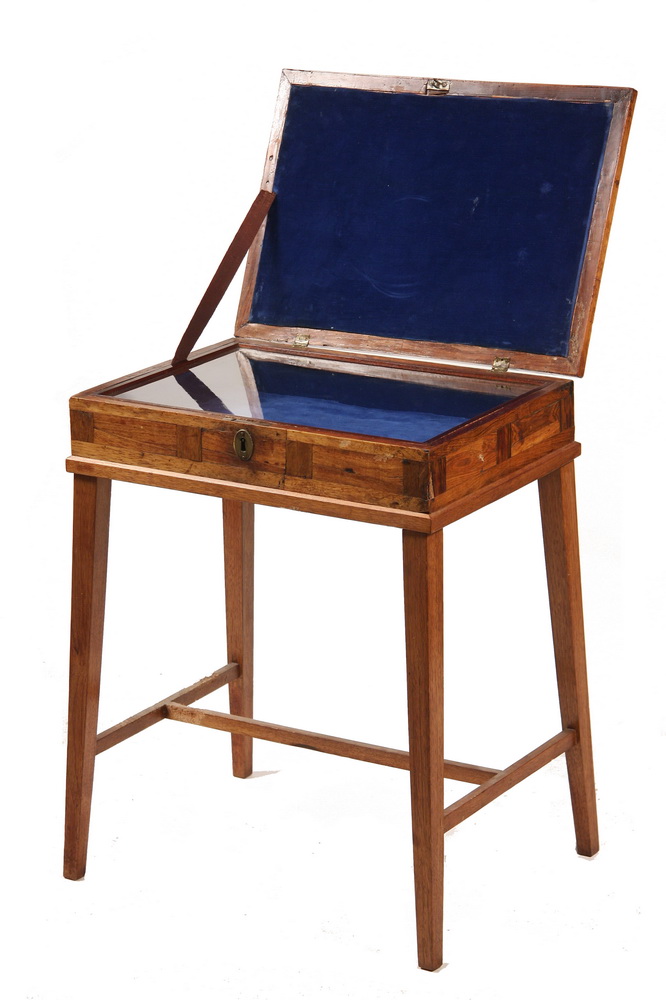 MARQUETRY DISPLAY CASE - 19th c