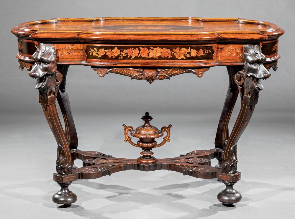 MARQUETRY, GILT-INCISED WALNUT