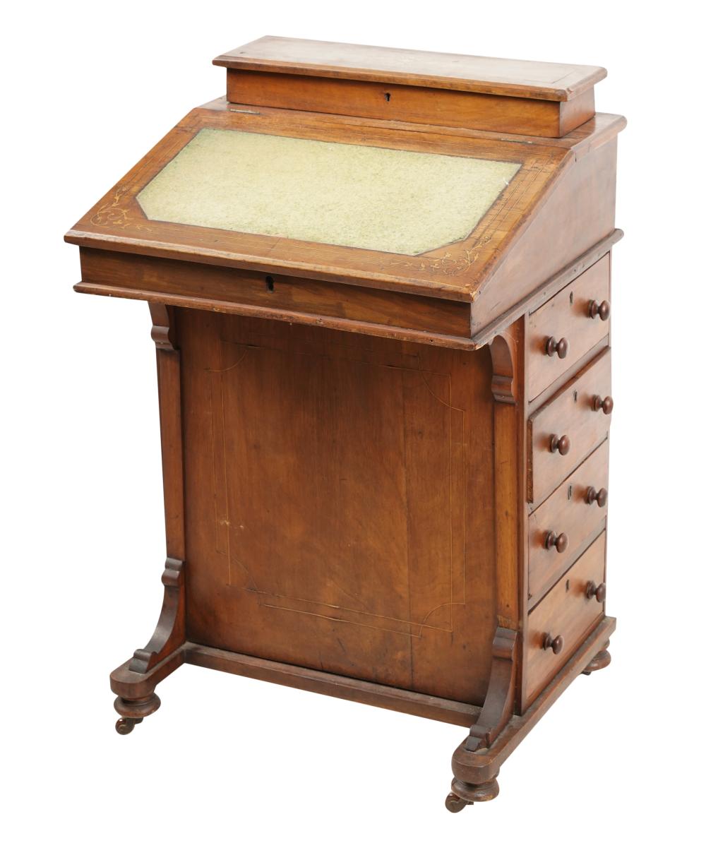 MARQUETRY-INLAID DAVENPORT