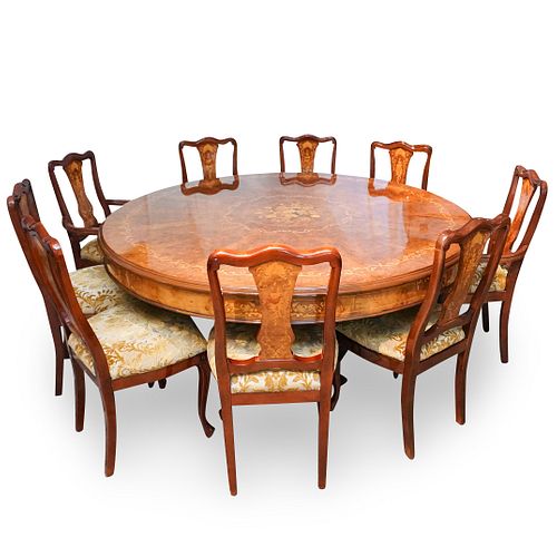 MARQUETRY INLAID DINING TABLE &