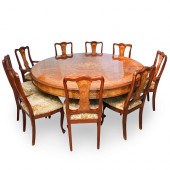 MARQUETRY INLAID DINING TABLE