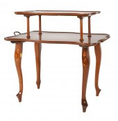MARQUETRY-INLAID MAHOGANY TIER