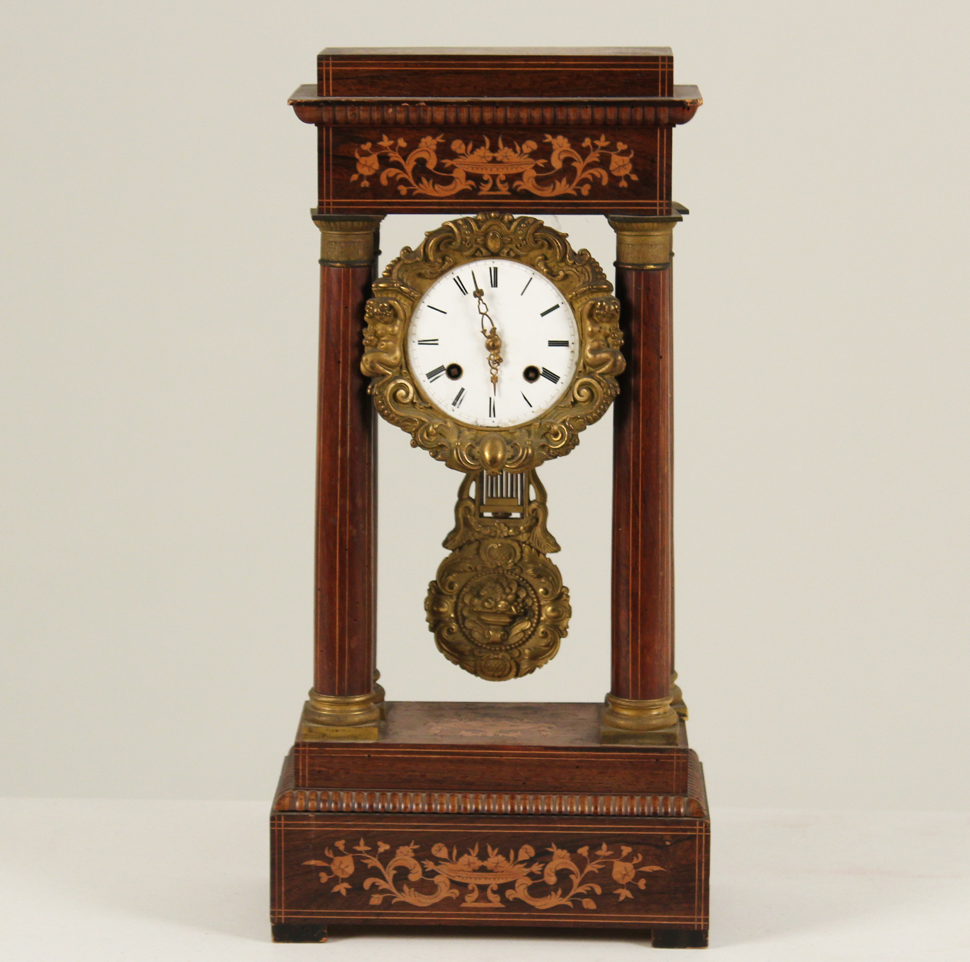 MARQUETRY INLAID ROSEWOOD PORTICO
