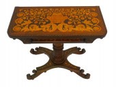 MARQUETRY INLAY CARD TABLE. 19