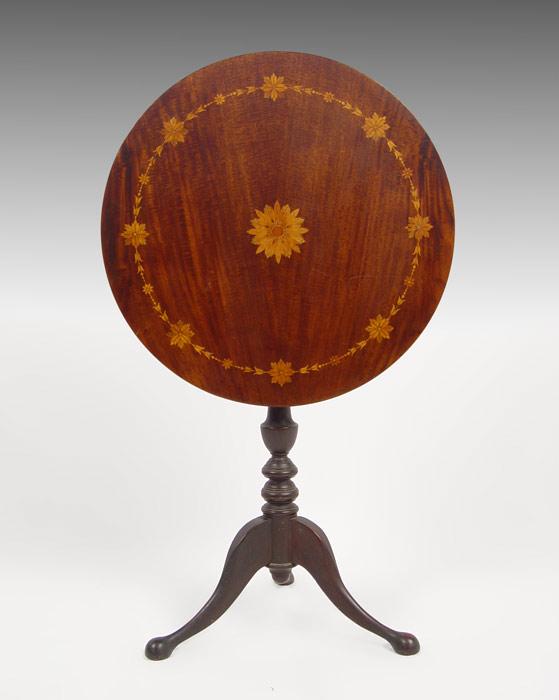 MARQUETRY INLAY TILT TOP TABLE: