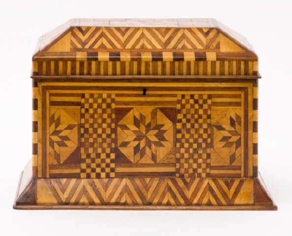 MARQUETRY JEWELRY BOX, QUEBEC,