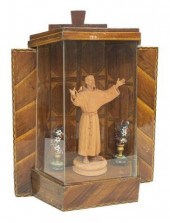 MARQUETRY SHRINE W/ TERRACOTTA