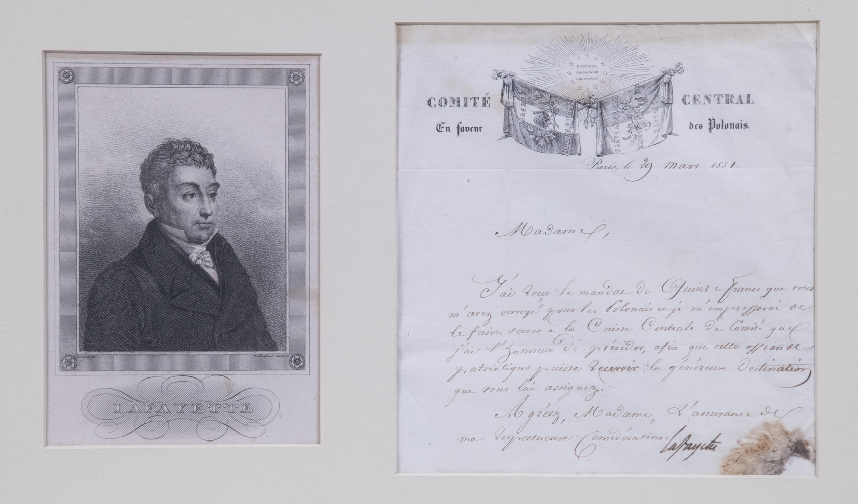 MARQUIS DE LAFAYETTE SIGNED