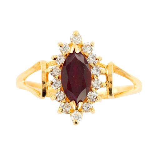 MARQUISE CUT RED GARNET