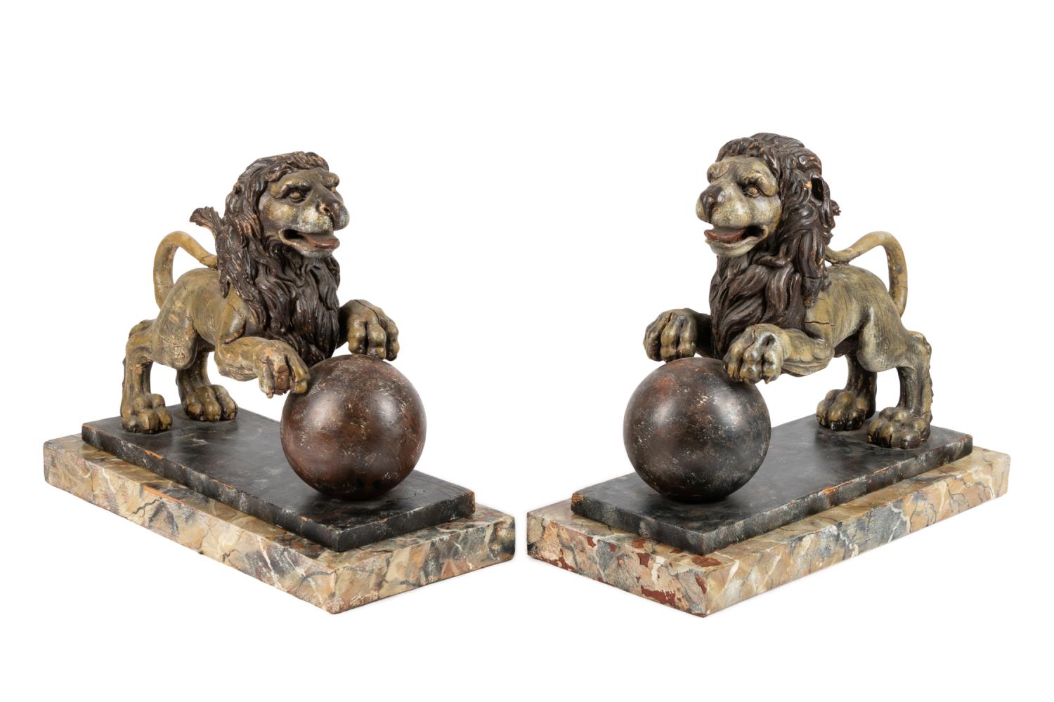 MARTHA CAHOON, PAIR POLYCHROME FOLK