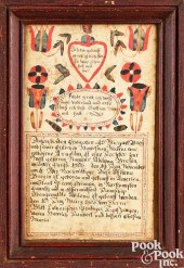 MARTIN BRECHALL FRAKTUR, DATED
