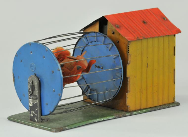 MARTIN SQUIRREL IN TIN CAGE Tin and
