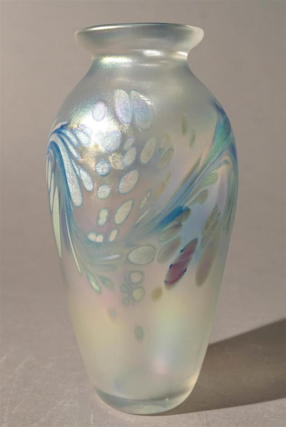 MARTIN STUDIO ART GLASS VASE, H: