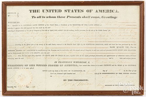 MARTIN VAN BUREN SIGNED LAND